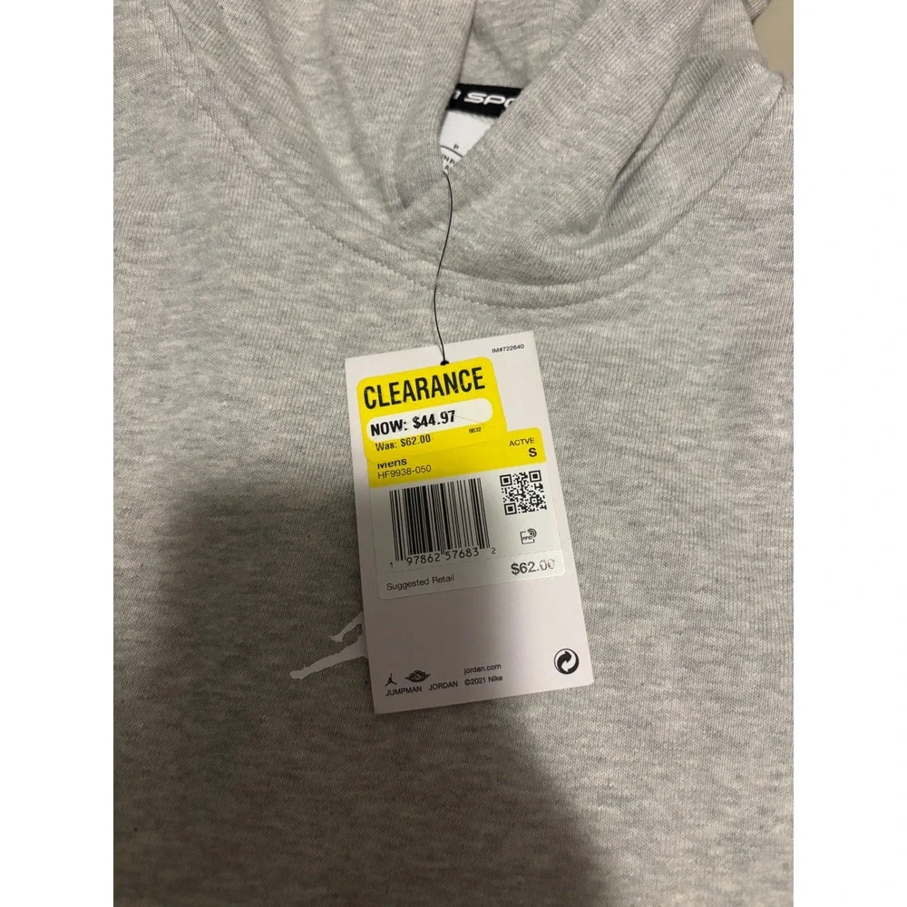 1204Jordan Sport Dri-FIT Sleeveless Hoodie Mens Small Grey HF9938-050 Jumpman